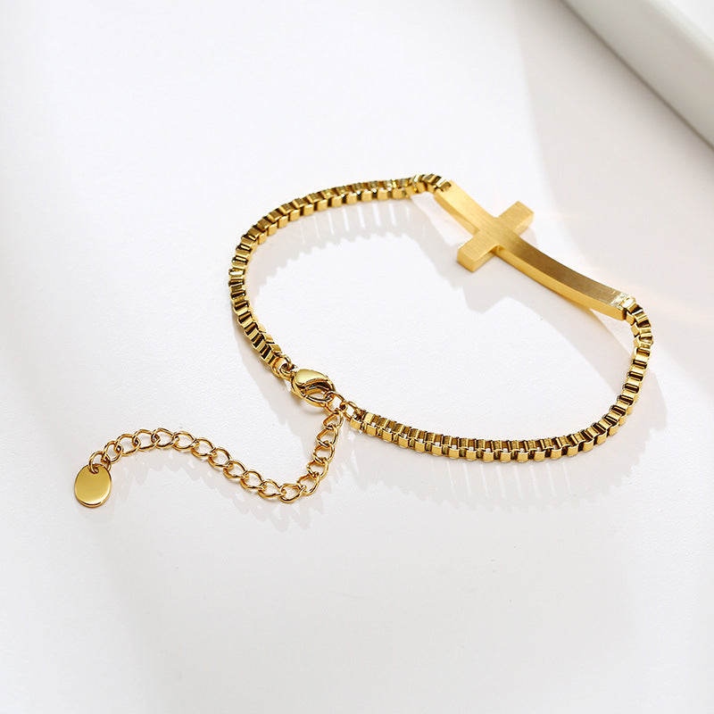 Cross Box Chain Bracelet