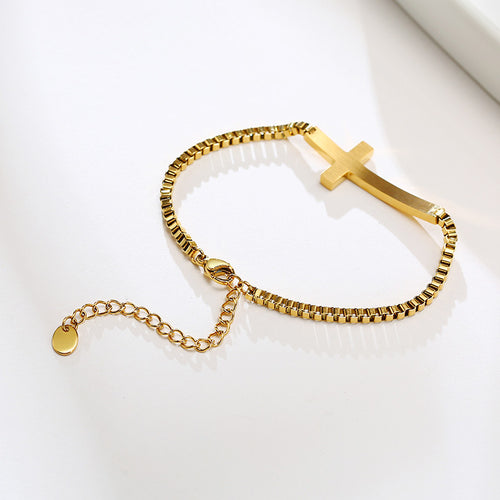 Cross Box Chain Bracelet