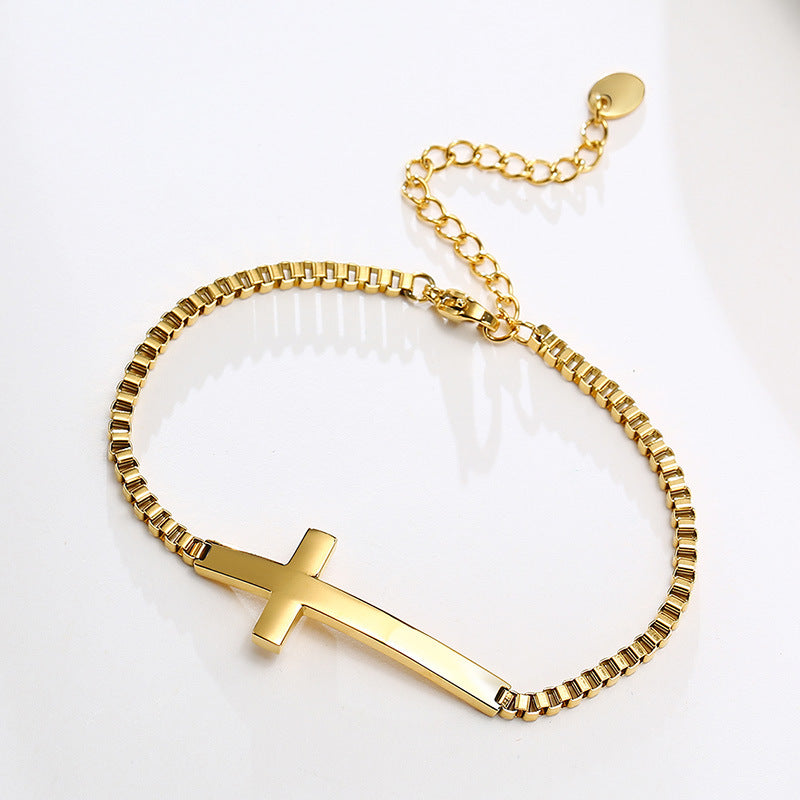 Cross Box Chain Bracelet