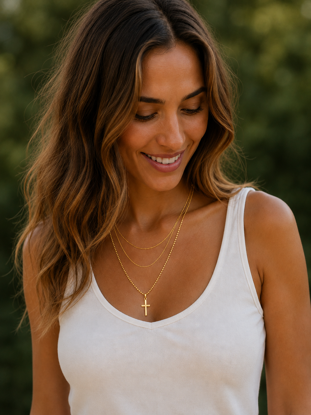 Retro Multi-Layer Cross Necklace