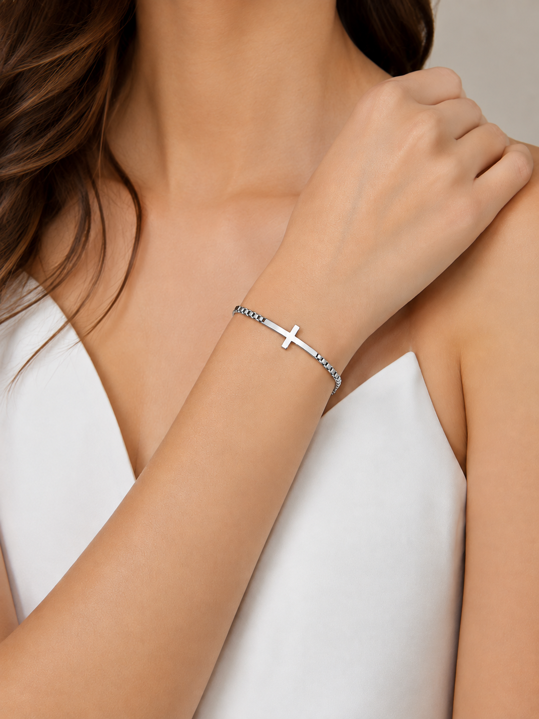 Cross Box Chain Bracelet