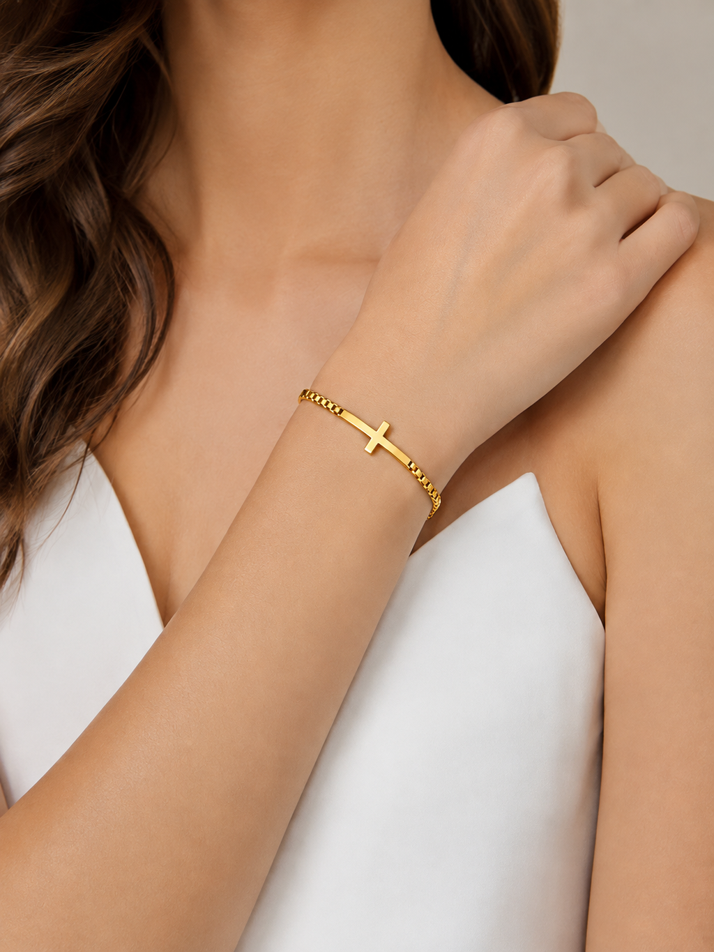 Cross Box Chain Bracelet