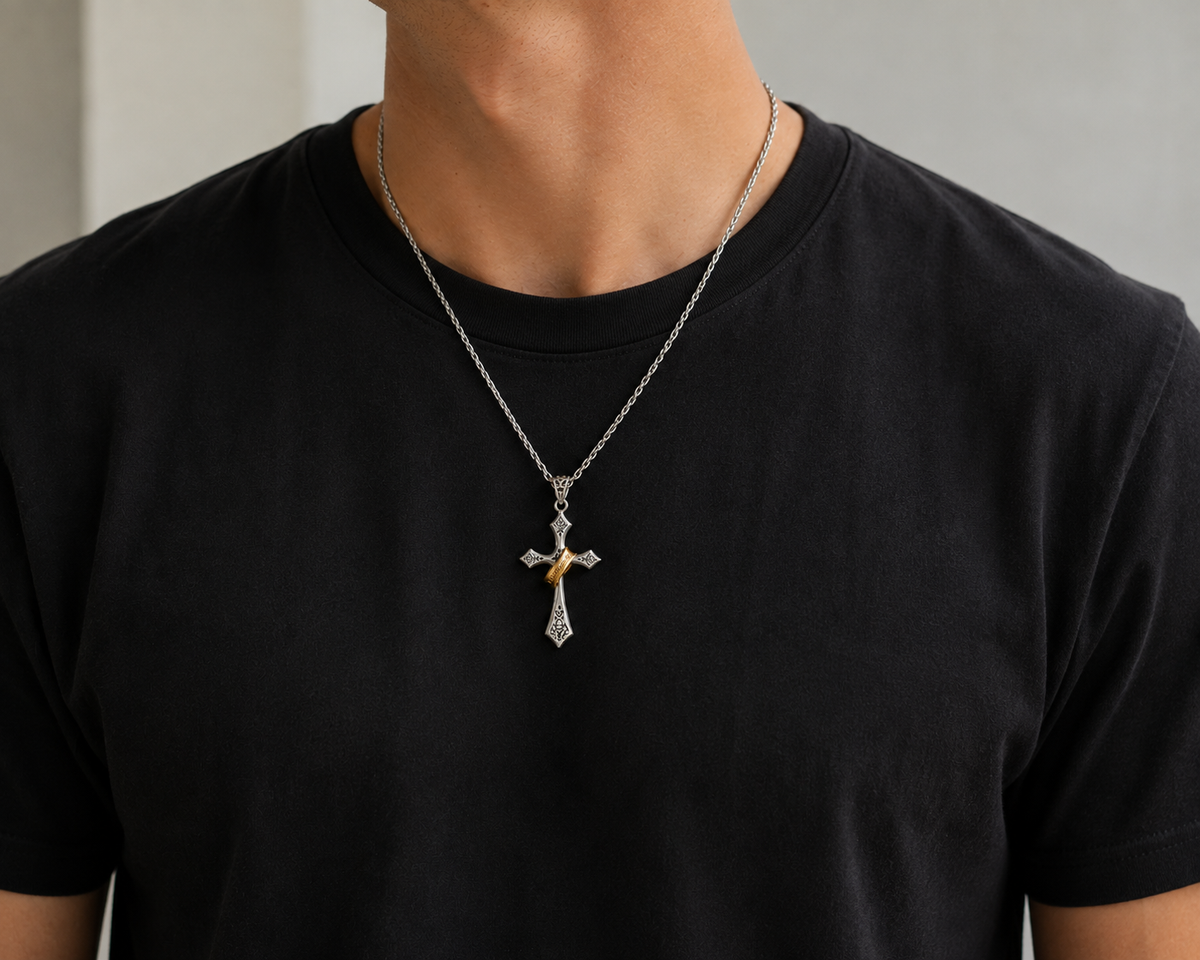 Men's Vintage Cross Necklace