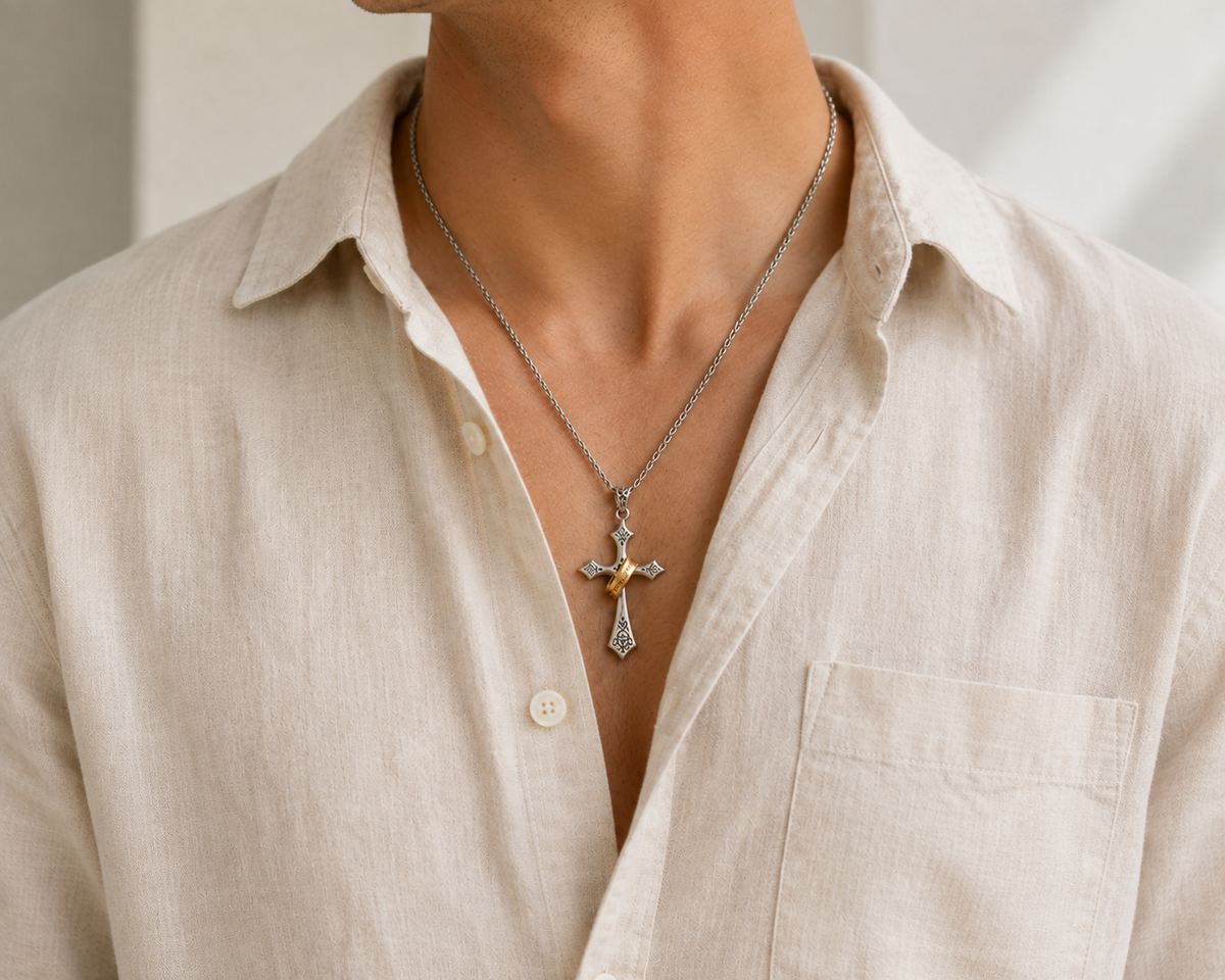 Men's Vintage Cross Necklace